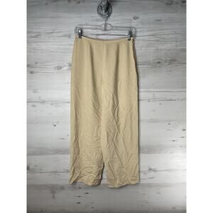 Ann Taylor Pants Womens 6P Beige 100% Silk Straight‎ Leg Dress Work Office